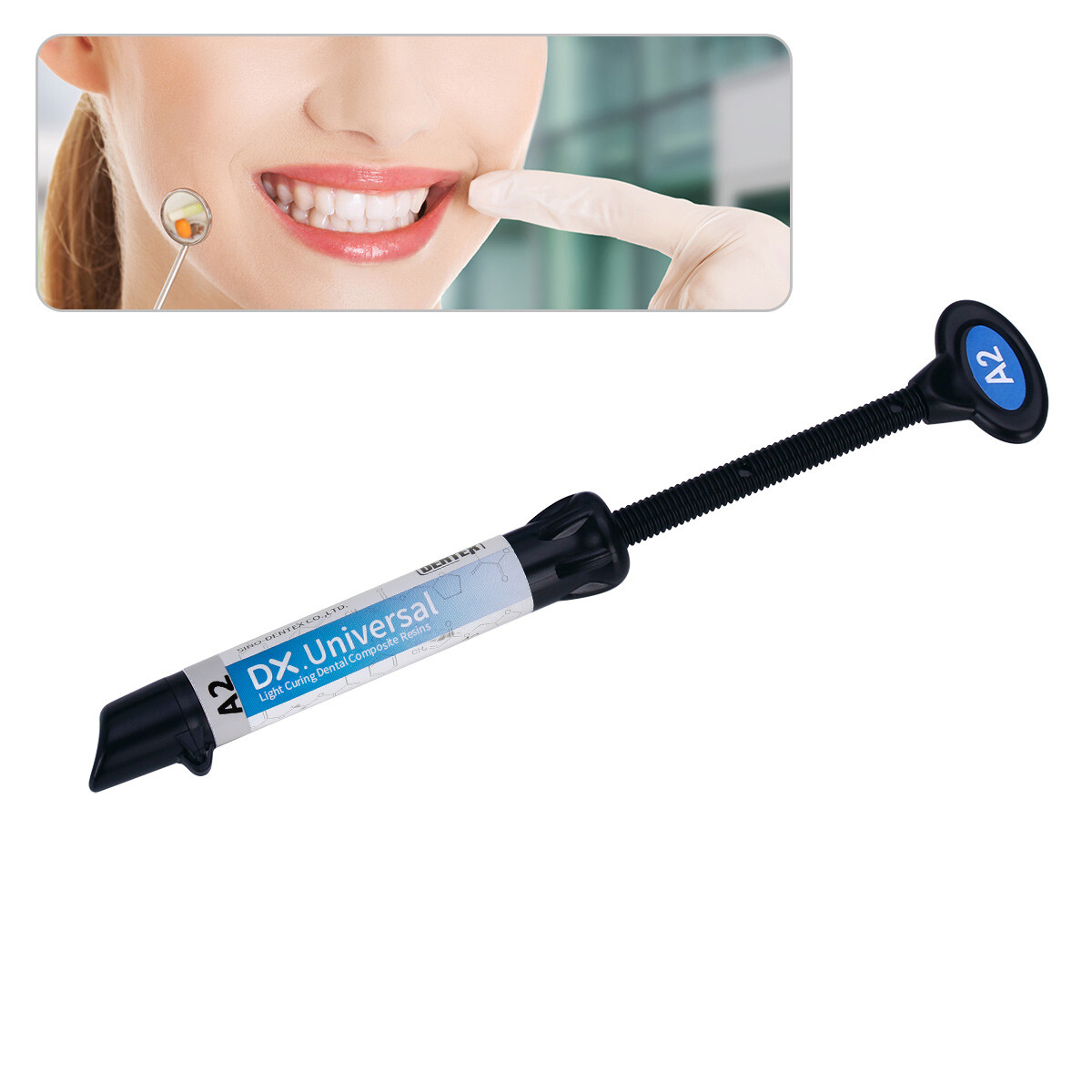 Dentex Dental Universal Cure Light Composite Resin A2 4g/Syringe