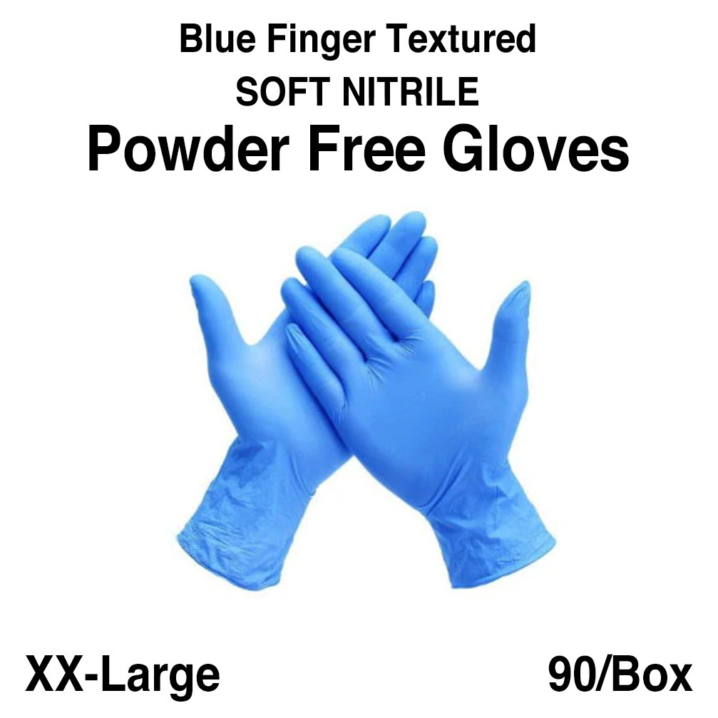 1x Nitrile Examination Gloves Powder-Free, XX-Large 90/box (Skintx)