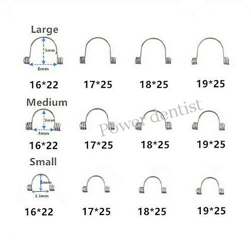 20PCS Dental Orthodontic Torque Rectangular Anterior Teeth Spring Arch Wire SML