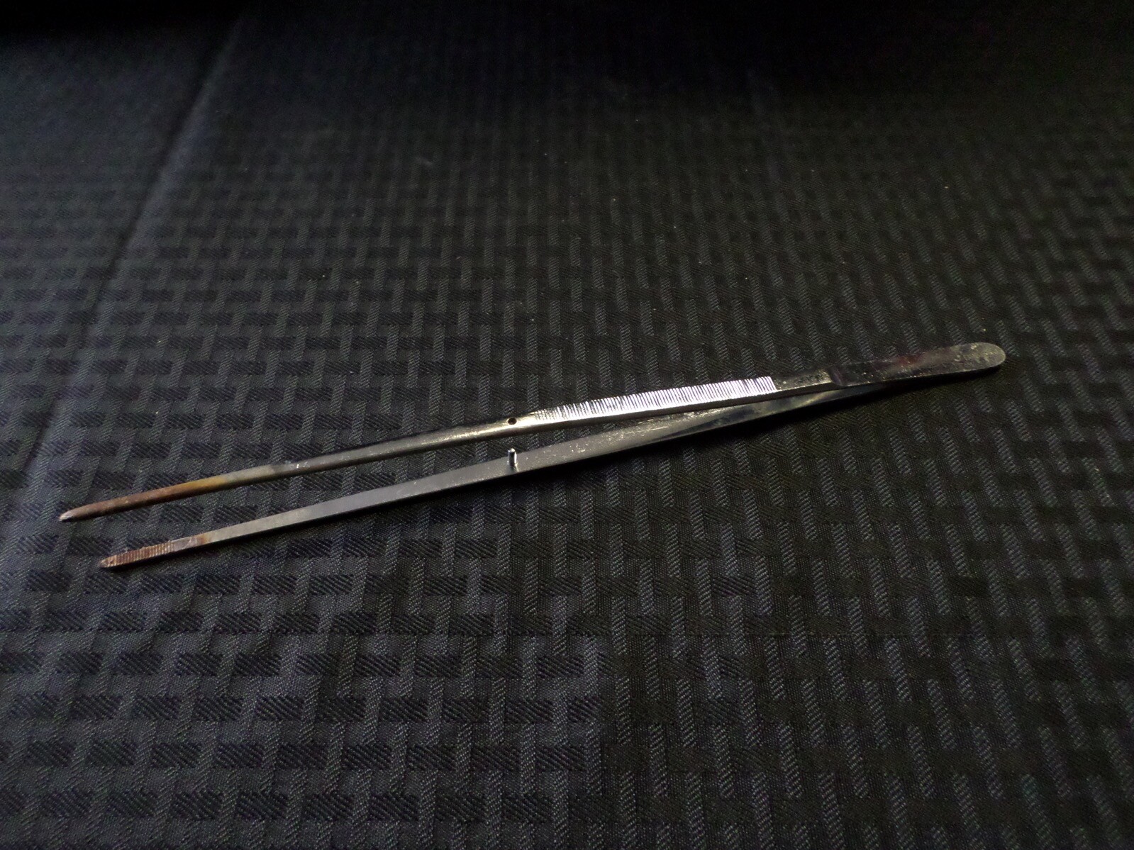 FISHERBRAND Chrome 12” Blunt-Tip Straight Serrated Tweezer Forceps 1” Grip Fair