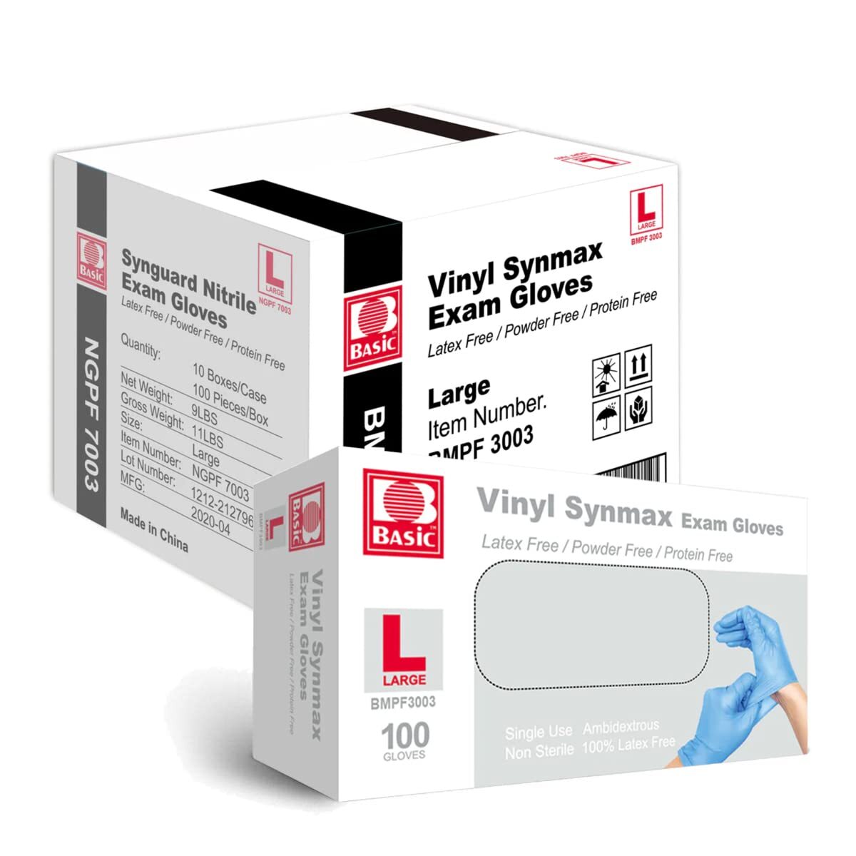 Large Pack of 1000 Blue Latex Free Powder Free Vinyl Gloves for Multiple Uses