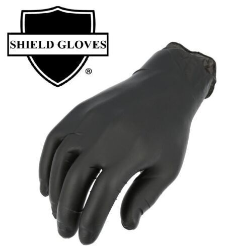 Shield Glove Black Nitrile Disposable Gloves Powder Latex Free 4 & 5 Mil
