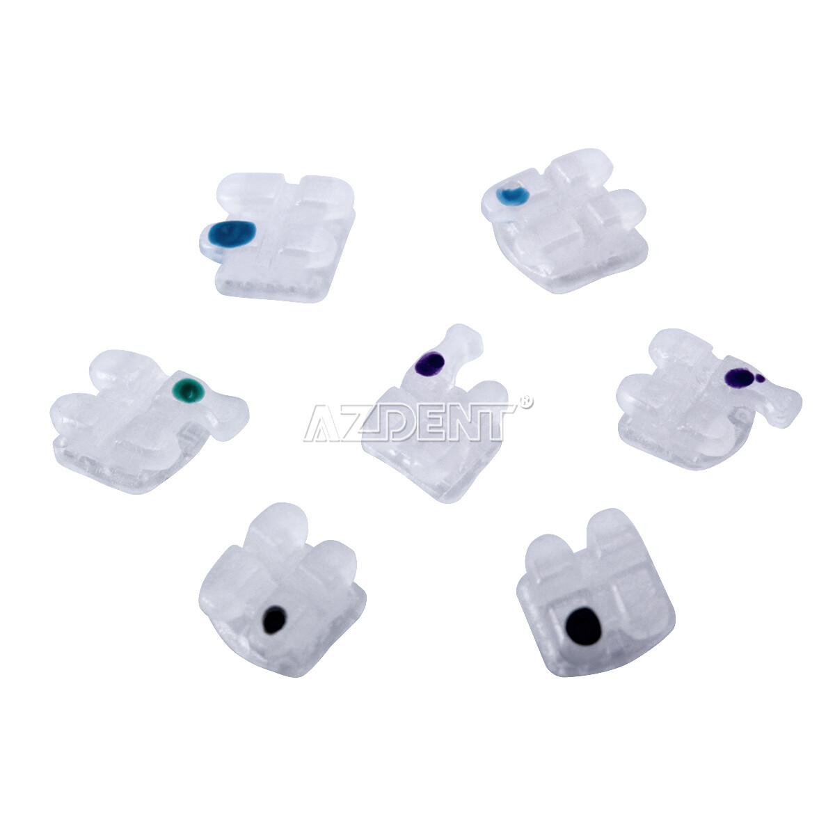 AZDENT Dental Orthodontic Ceramic Brackets Brace Roth MBT.022/018 Hooks 345
