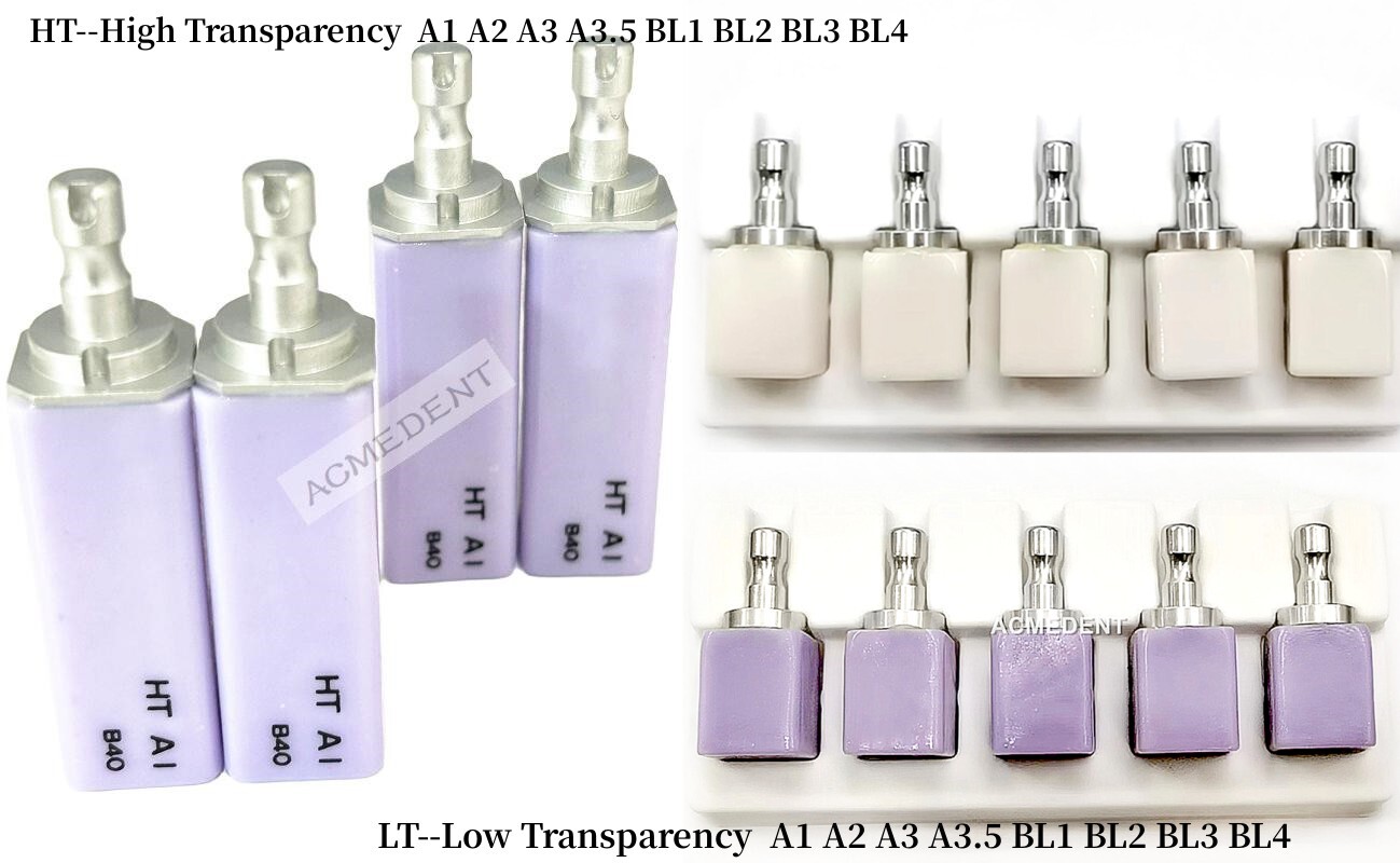 Dental Glass Ceramic Block CAD CAM B40 C14 Blocks Shade HT LT BL Fits MCXL