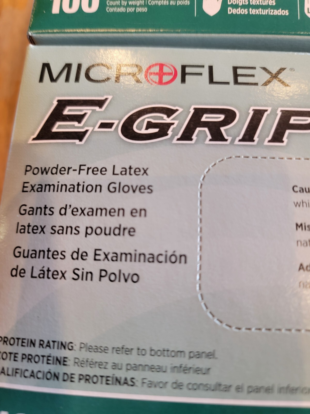 Microflex L973 E-Grip Natural Powder Free Latex Gloves, L Large 2pk