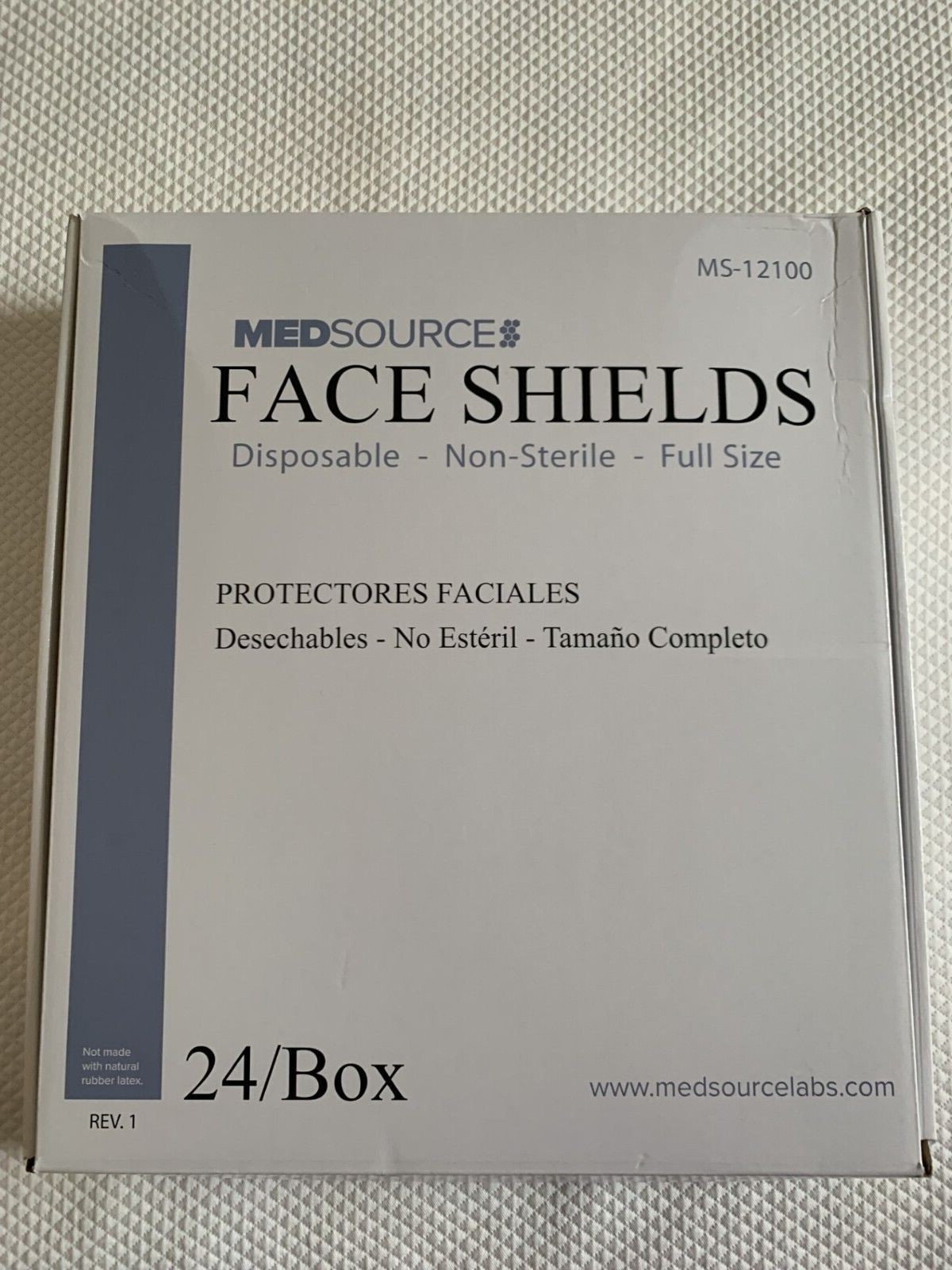 FACE SHIELDS MEDSOURCE MS 12100 DISPOSABLE 24/BOX,NEW