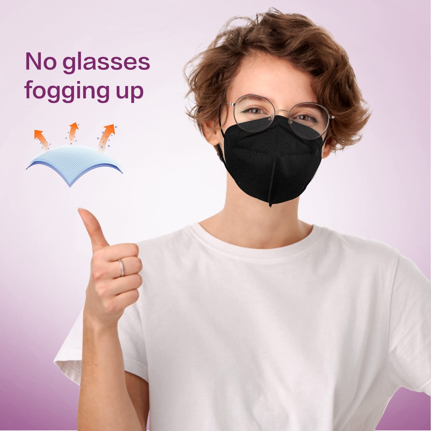 KN95 Face Mask 50 Pack, Disposable Respirator Masks, 5 Layer Design Safety Ma…