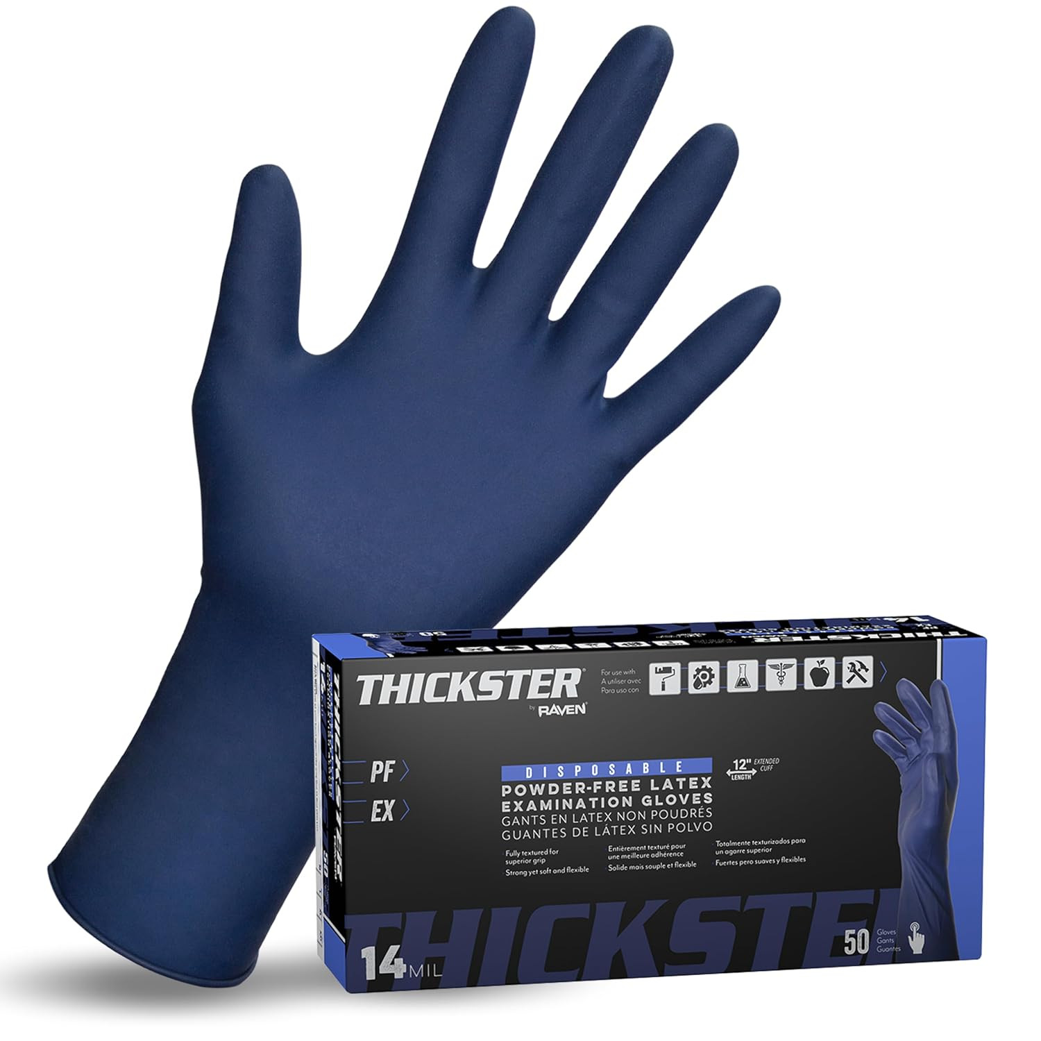 Safety 6604-20 Latex Thickster Powder-Free Disposable Glove, X-Large (Pack of 50