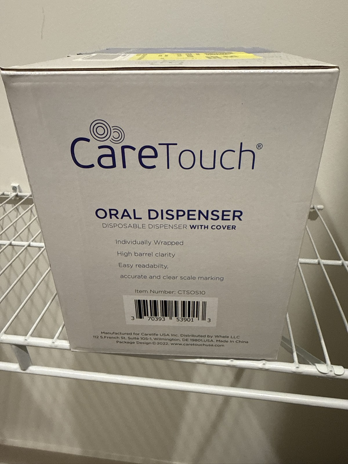CareTouch Oral Dispenser 10mL Syringe with Cover 100 Count Disposable