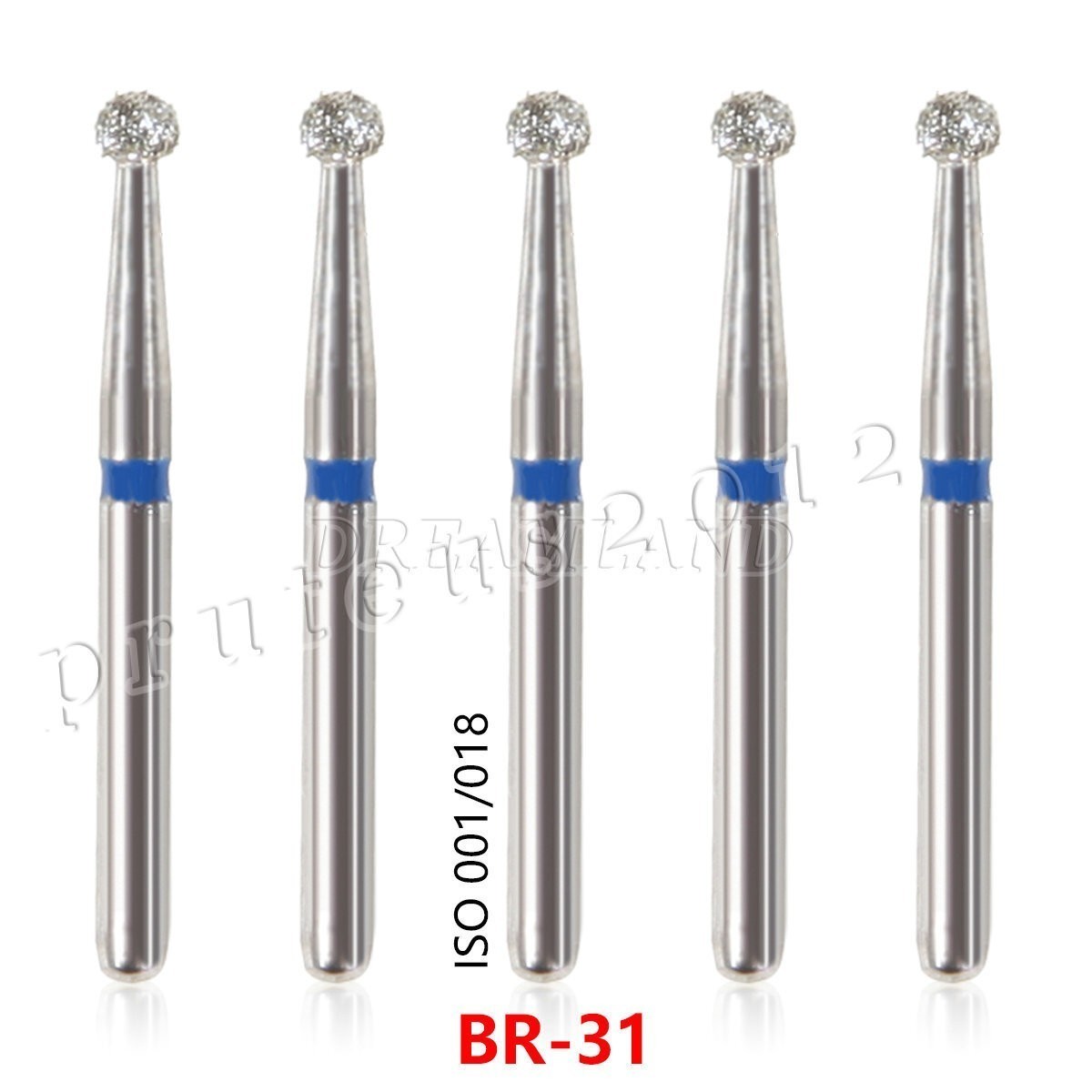 Dental FG Diamond Burs Fit For High Speed Handpiece Friction Grip 1.6mm 5pc/pack