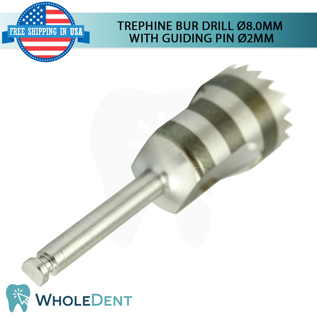 Trephine Bur Drill Ø8.0mm With Guiding Pin Ø2mm Dental Im plant Extraction Tool