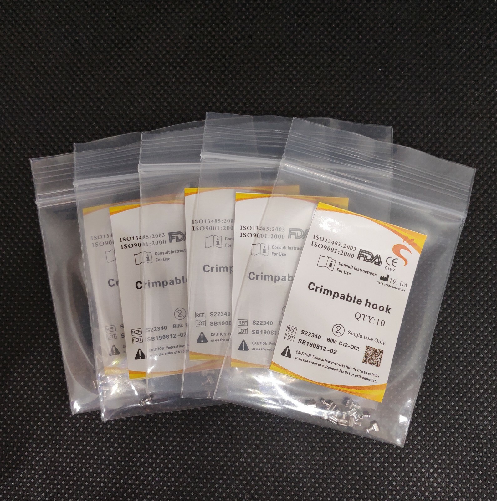 10Pack Dental Orthodontic Crimpable Hook Long/Medium/Short /Stop Stainless Steel