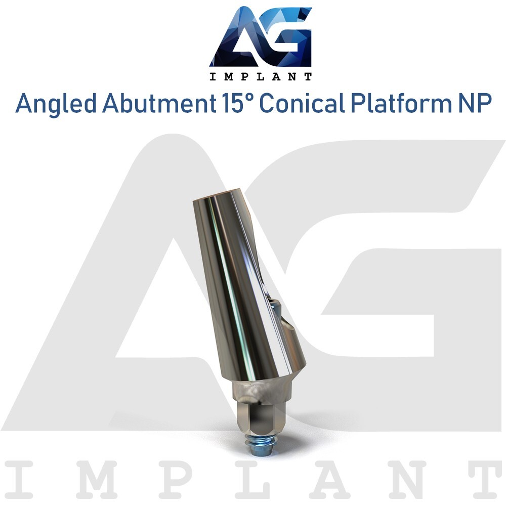 Dental Titanium Narrow Platform Angulated Prosthetic 15° Conical Hex 2.25mm