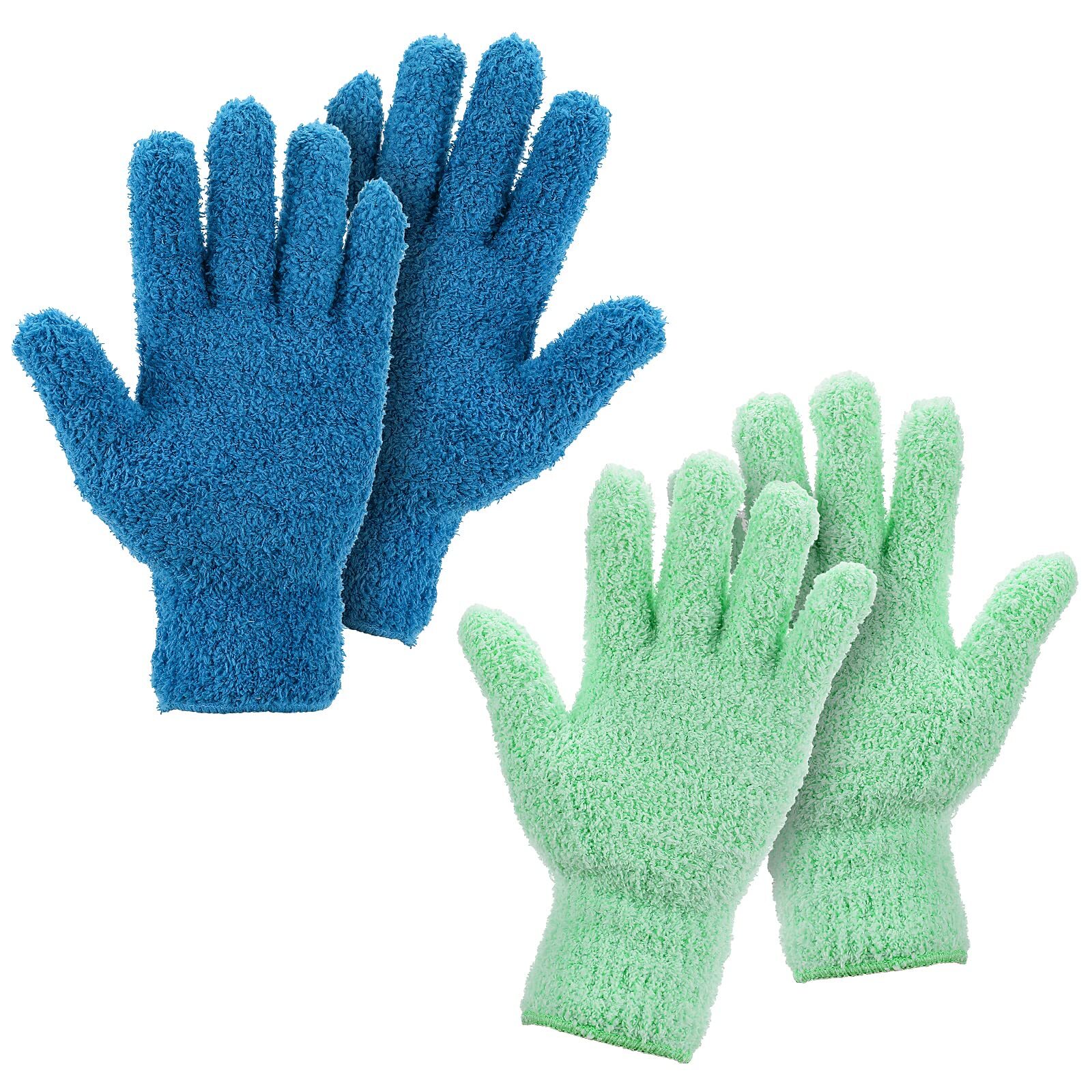 2 Pairs Microfiber Dusting Gloves Reusable Cleaning Gloves for Plants Car