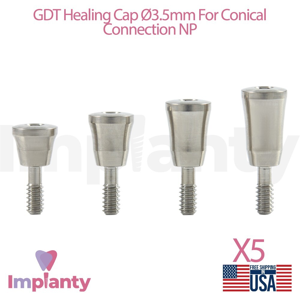 5 Healing Cap Ø3.5 Dental NP 2.25mm Conical Connection Narrow Platform Titanium