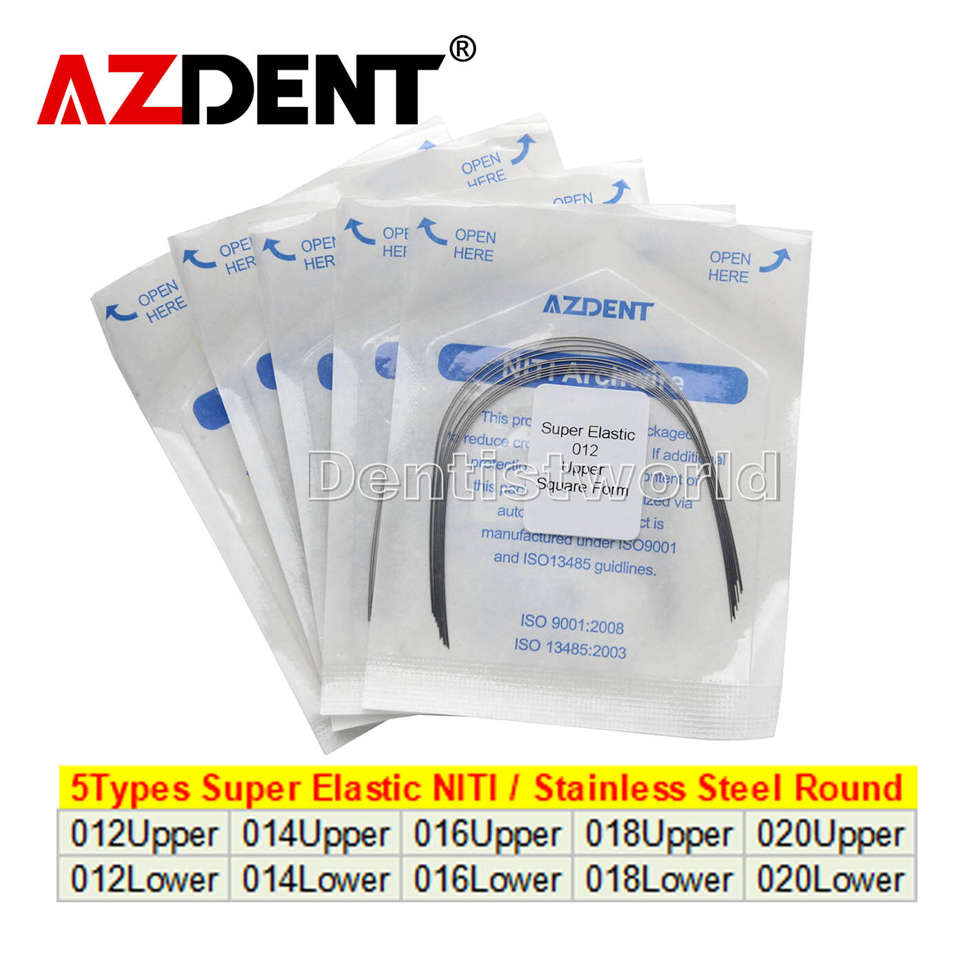 AZDENT Dental Orthodontic Steel/Super Elastic Niti Arch Wires Ovoid/Nature Round