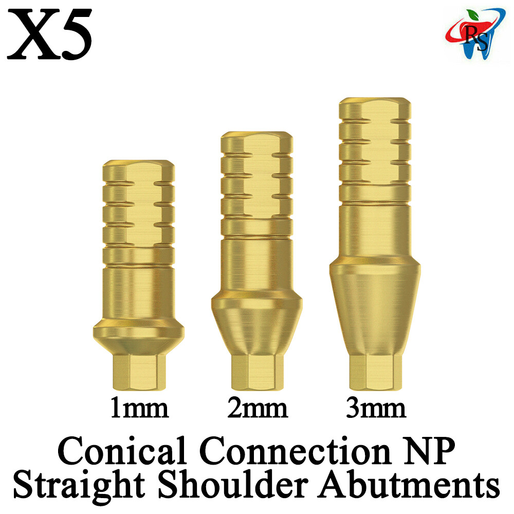 Dental Straight Shoulder Abutment Conical Connection NP Narrow Platform 5pcs