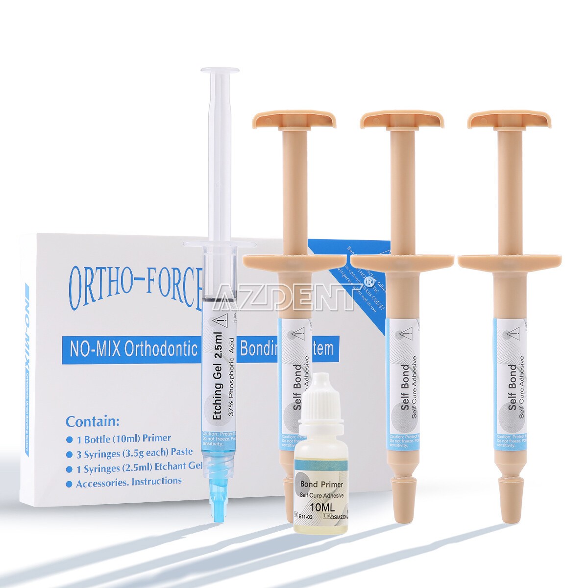 Dental Orthodontic Brackets Light Cure Bonding Adhesive Etch Gel Bonding kit