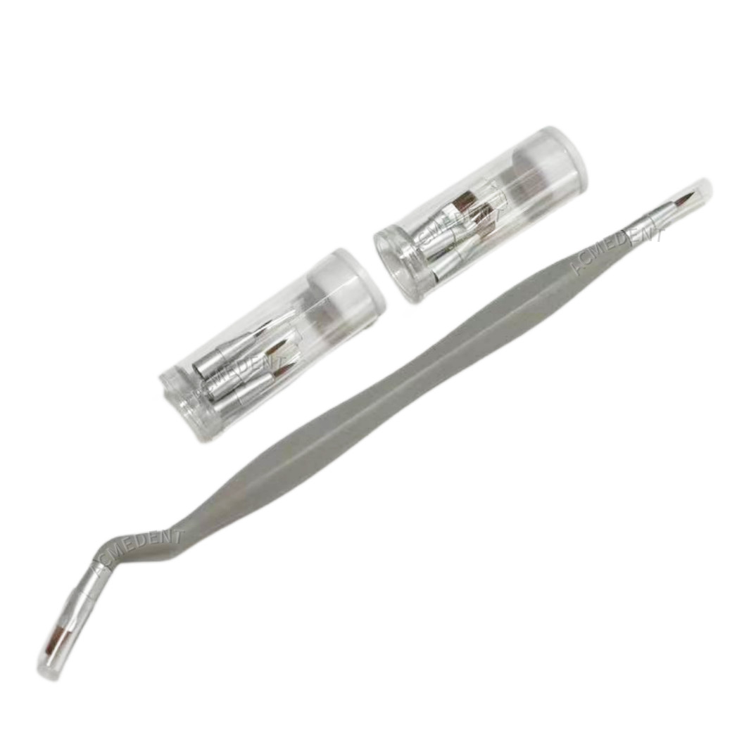 Dental Brush Pen Replaceable Brushes Head Straight Curved Tips Mini Micro Brush