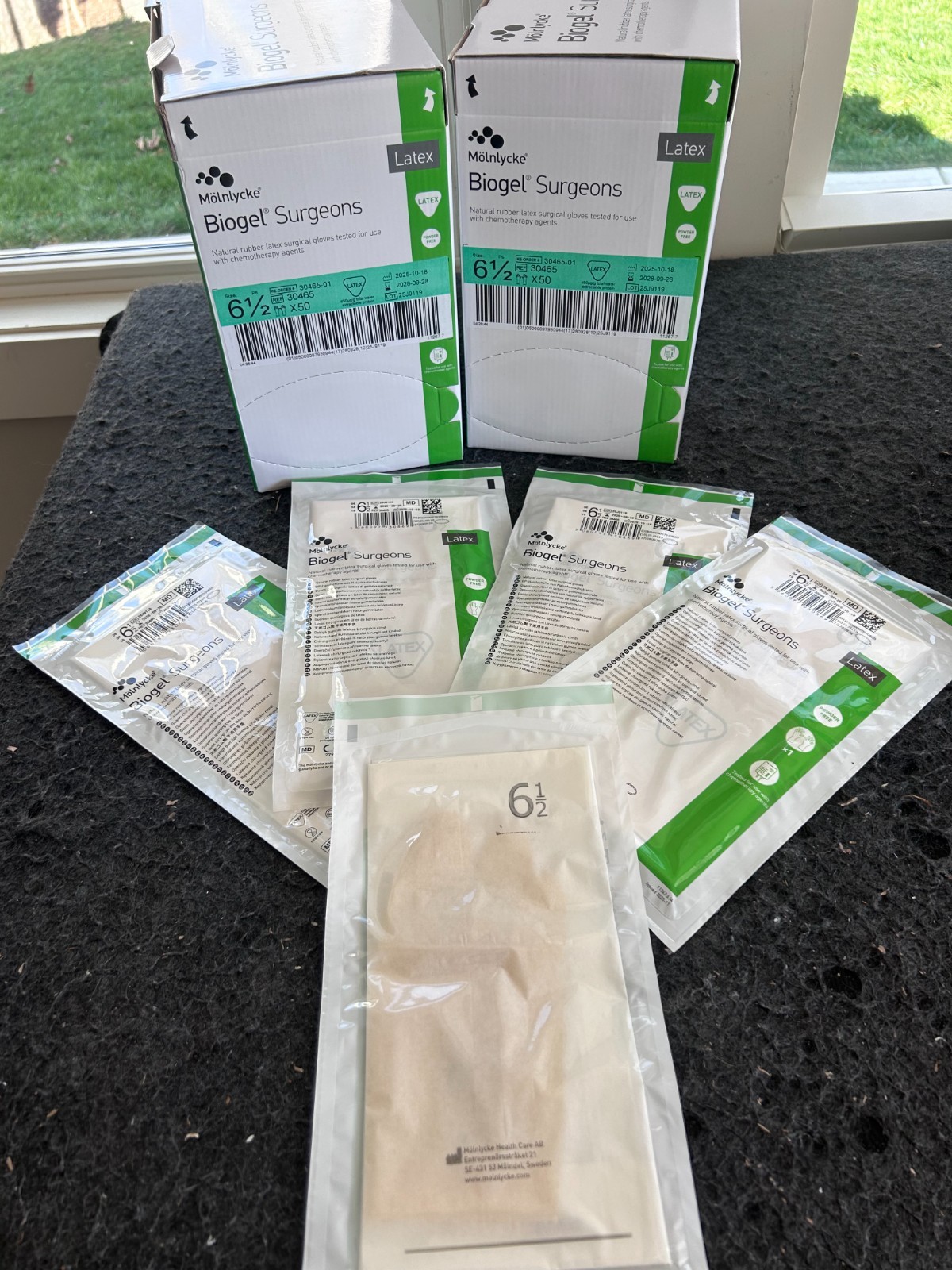 100 pairs Biogel Surgeon Latex Sterile Surgical Gloves 30465 -Size 6.5 exp 2028