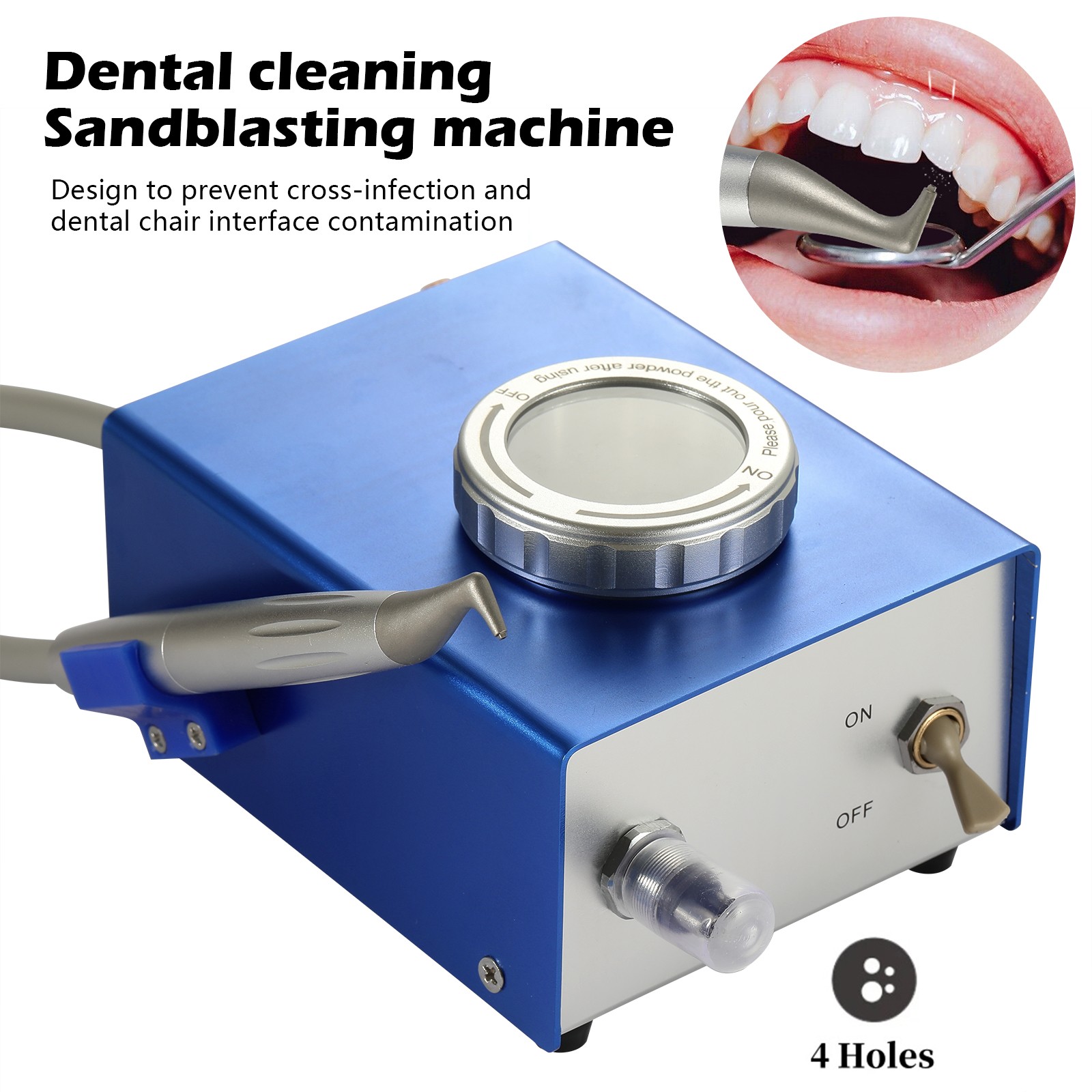 Flow Teeth Polishing Polisher Handpiece Hygiene Jet 2/4 Holes Dental Air Prophy