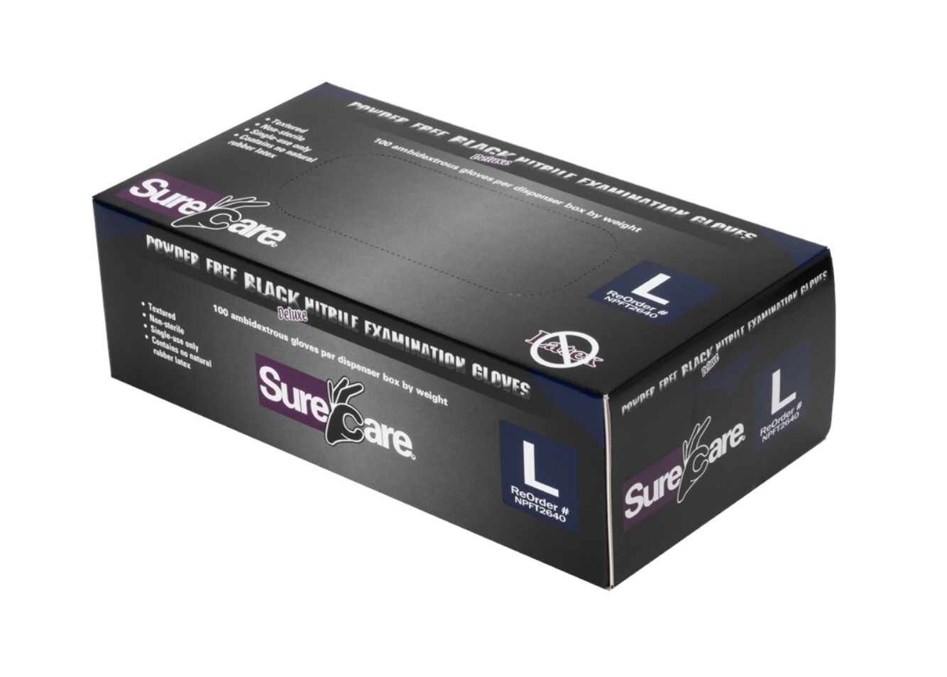 7mil HeavyDuty BLACK Nitrile Powder Free Latex Free Glove MEDIUM 1000ct