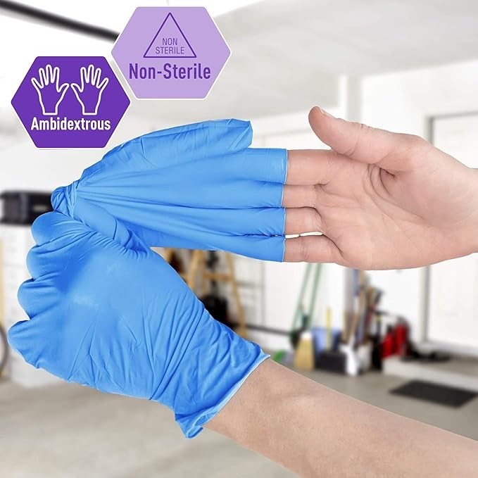 Medium Disposable Nitrile Vinyl Blend Gloves Powder Free, Latex Free, Single Use