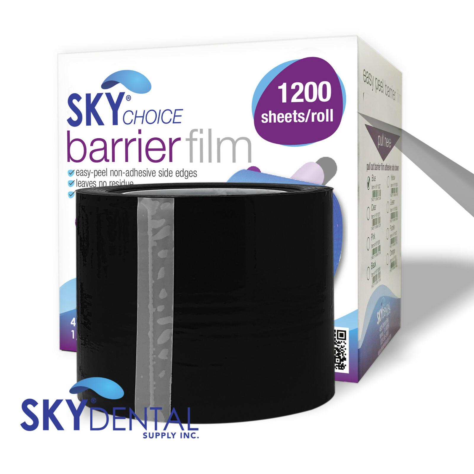 1200 PERFORATED 4×6 DENTAL BARRIER FILM ROLL PLASTIC SHEETS BLACK