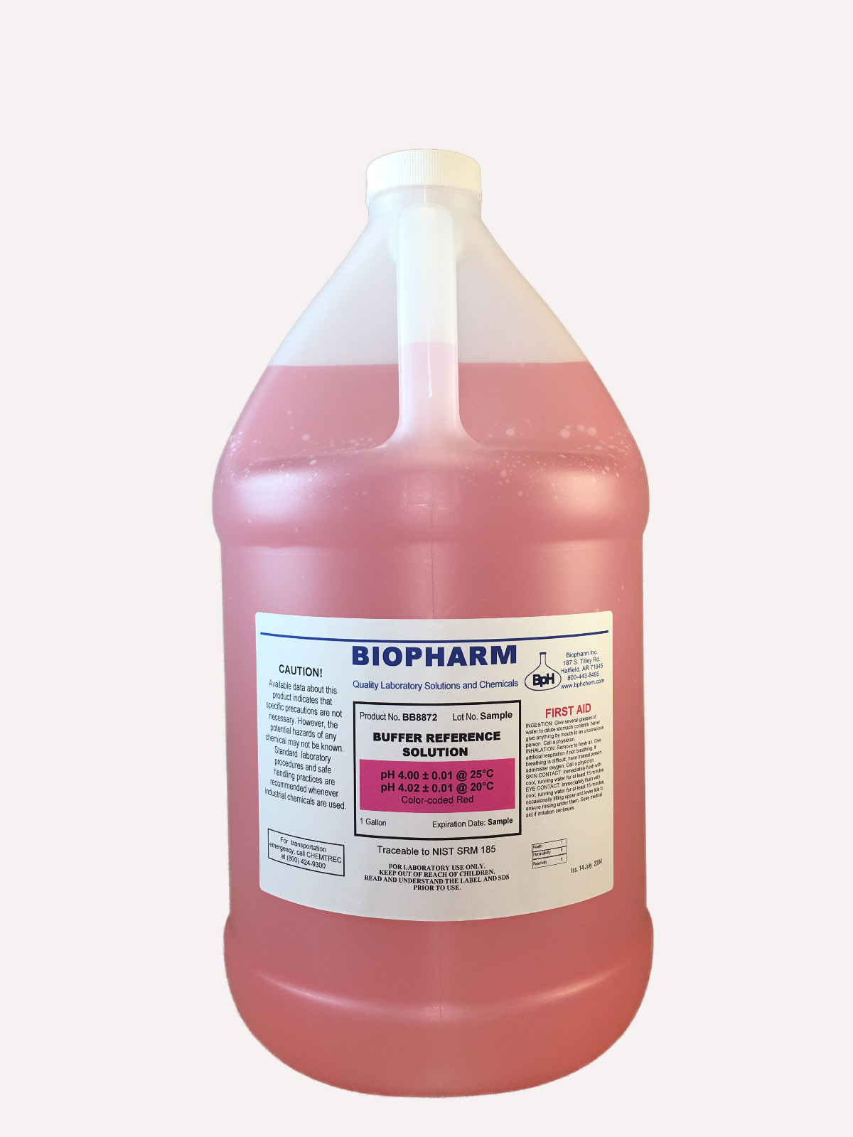 Biopharm pH Calibration Solution 1 Gallon pH 4 Buffer NIST Traceable