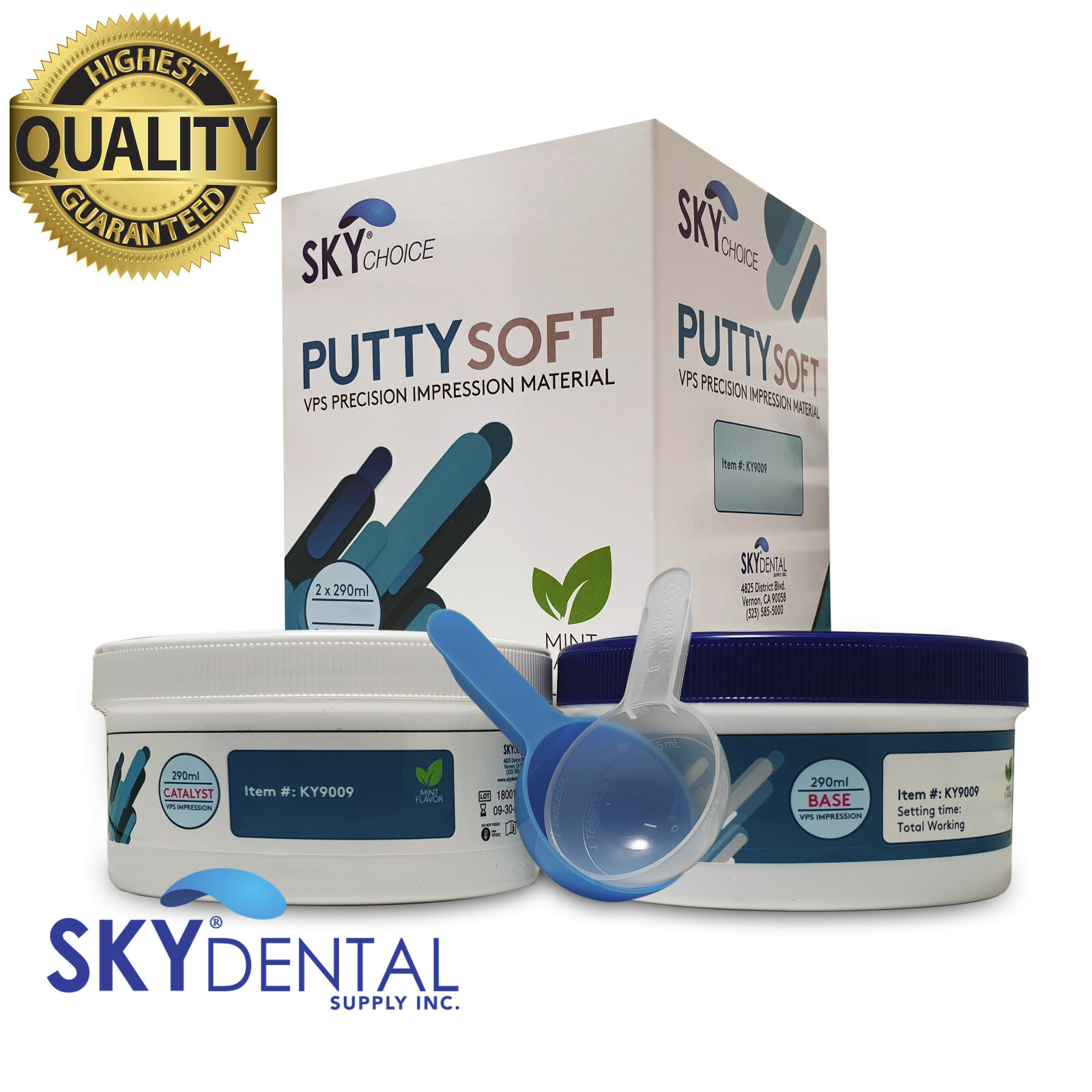 Dental Putty PVS VPS Impression Material Mint Base 2 x 300 ml REGULAR SET