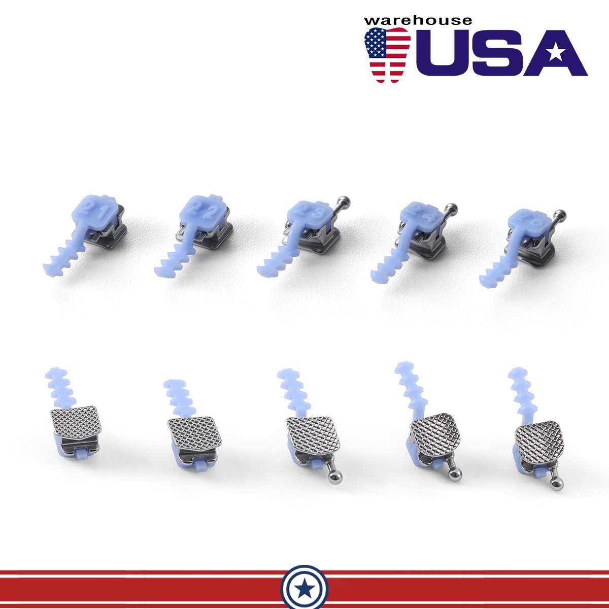 Dental Ortho Self-Ligating Brackets INFINITY IV PLUS MBT 022 345 Hooks With Tool