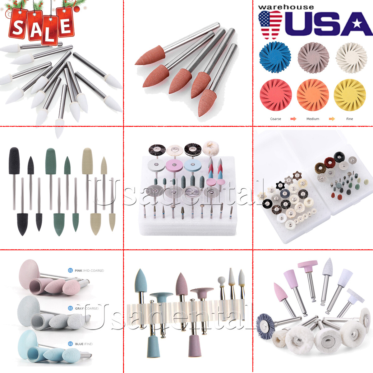 Dental Composite Polishing Kit Diamond RA HP FG Polisher Resin Base White Stone