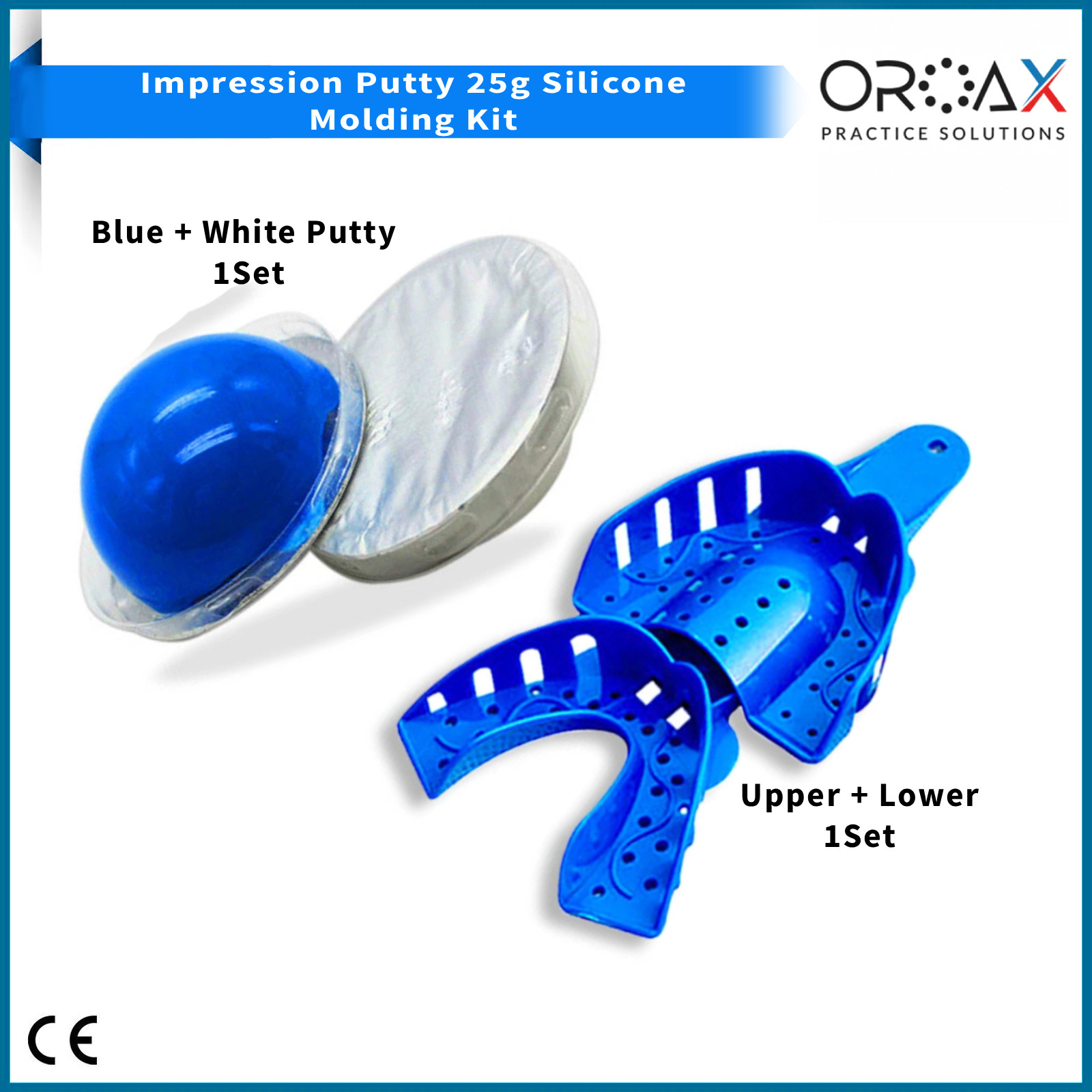 Dental Impression Putty Teeth Mold Kit Large Upper & Lower Impressions Trays