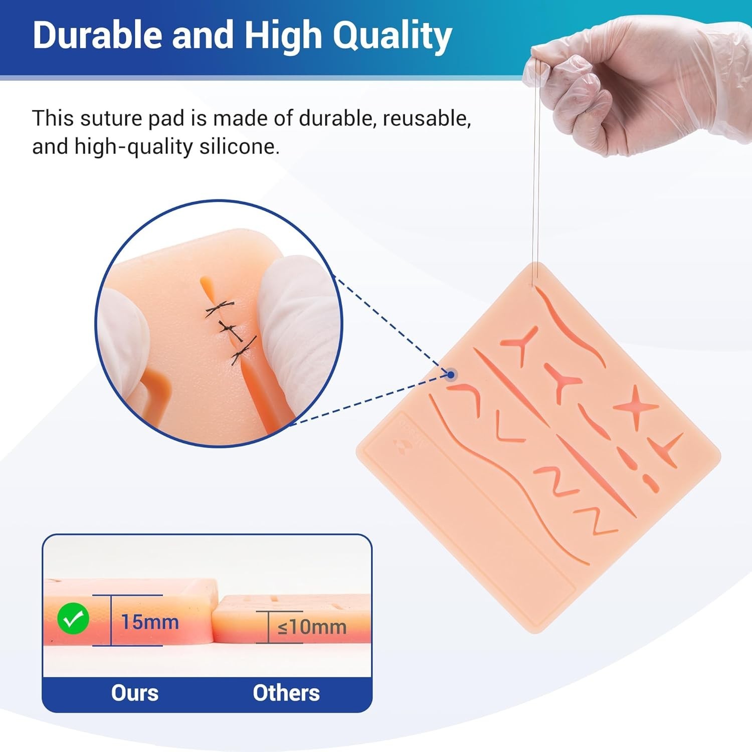 Medical Suture Practice Kit Complete Set with Large Suturing Pad and Tools