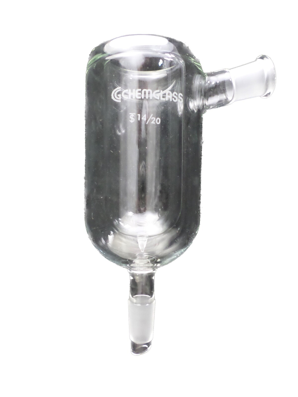 CHEMGLASS Dewar Type Condenser 14/20 Joints 75º Angle 90x37mm CG-1209-A-20