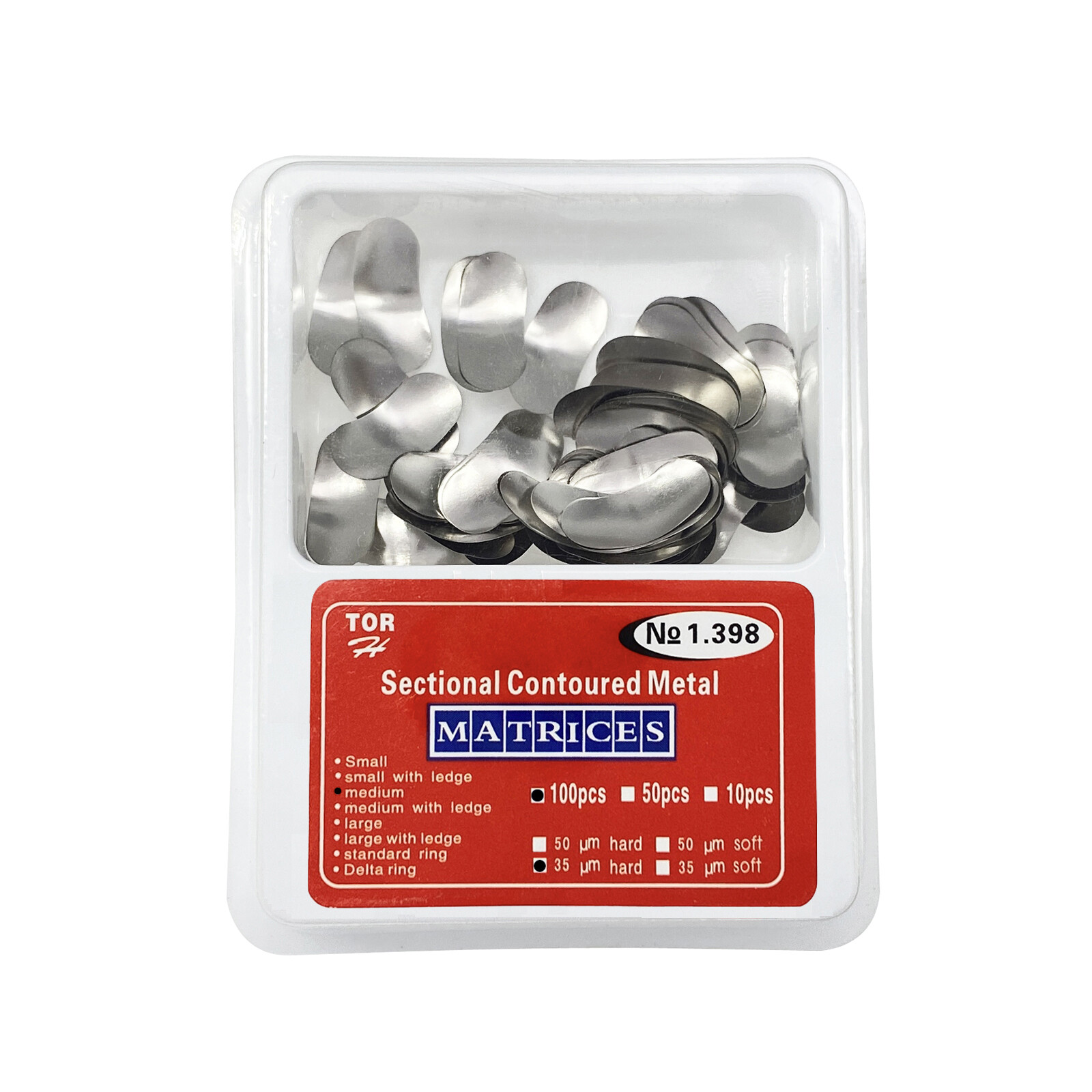 TOR VM Dental Sectional Contoured Matrices Refill Matrix Band Large Medium Small