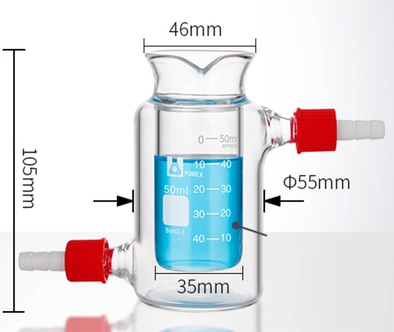 High Temp Double-Layer Beaker with Guide Port Laboratory Graduated Container