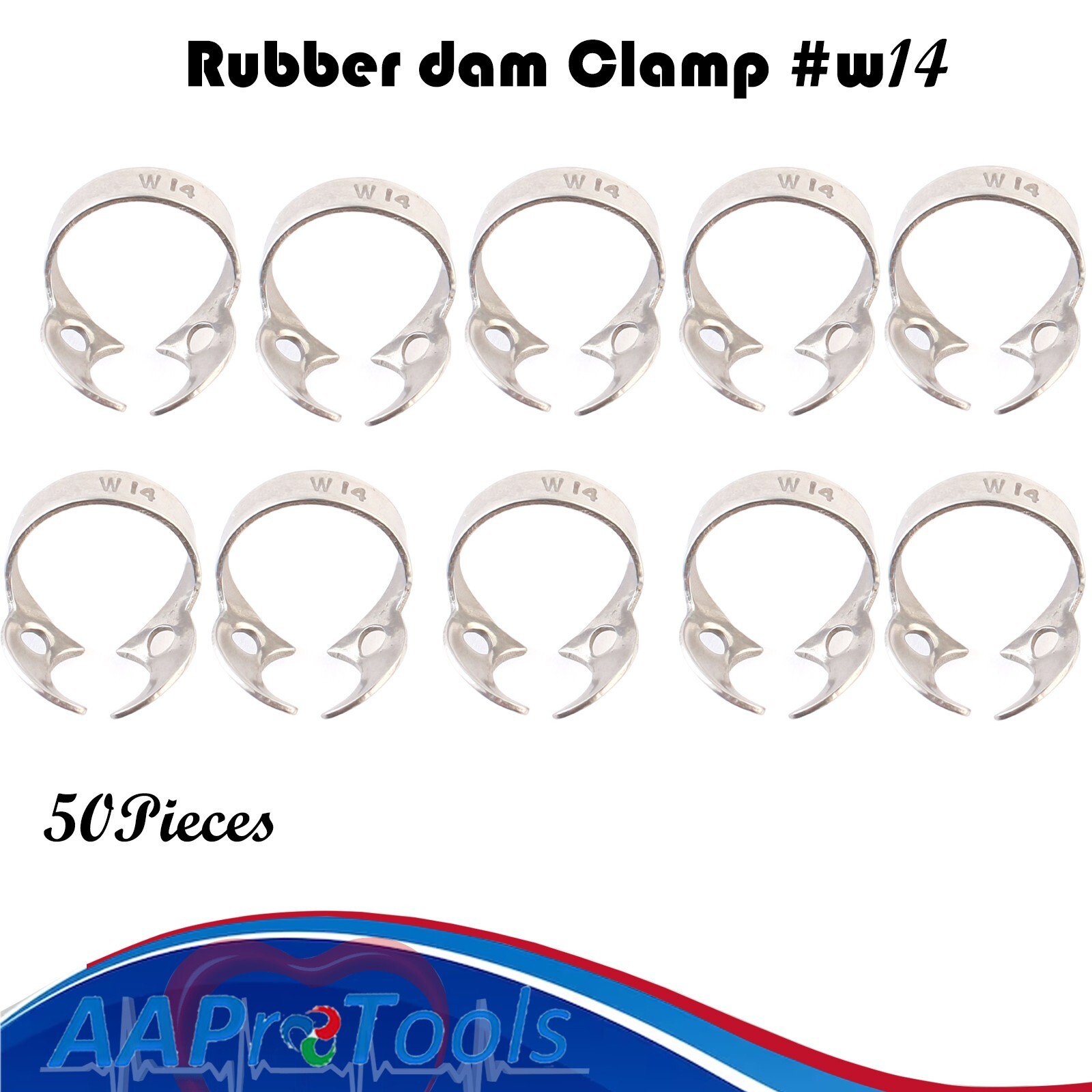 AA Pro 50 Universal Dental Endodontic Rubber Dam Clamp # W14 Surgical Instrument