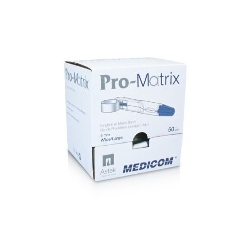 Medicom 30010 Pro-Matrix Dental Matrix Bands Wide 6mm 50/Pk