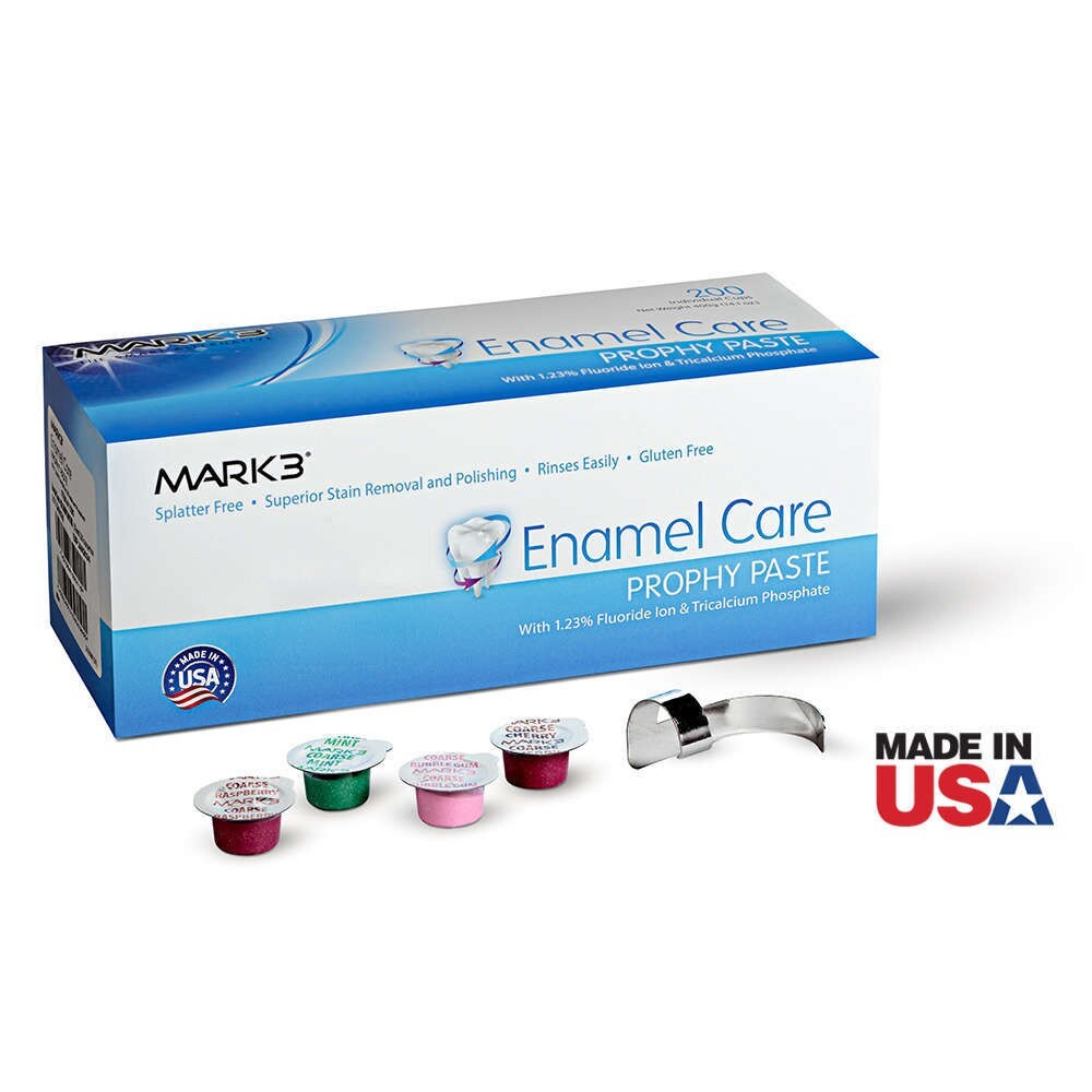 Enamel Care Prophy Paste, 200/Pack, Medium Assorted, 2 Boxes, Mark3, 100-1570-2