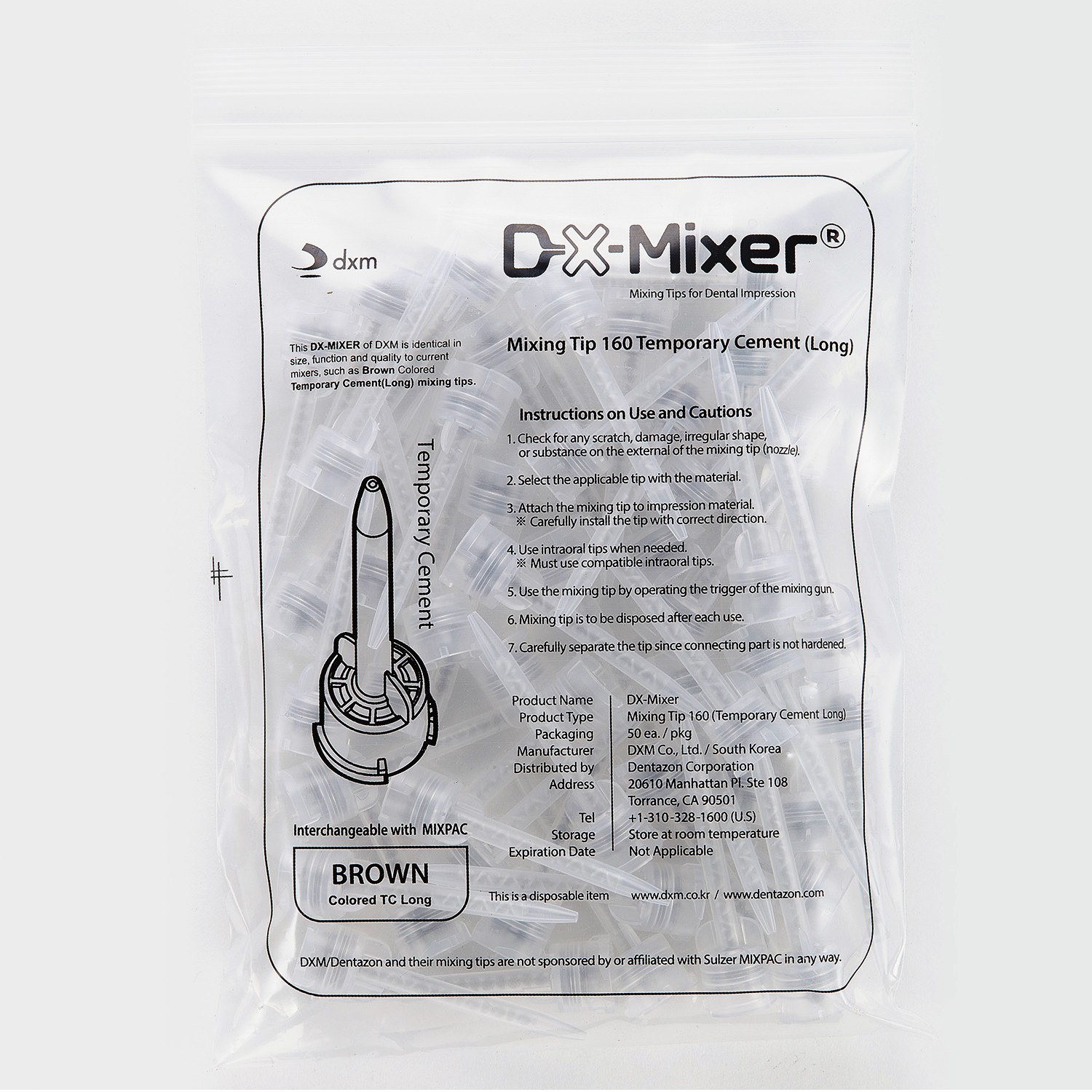 48pcs/bag DX-Mixer Dental Temporary Cement Core Material Mixing Tips