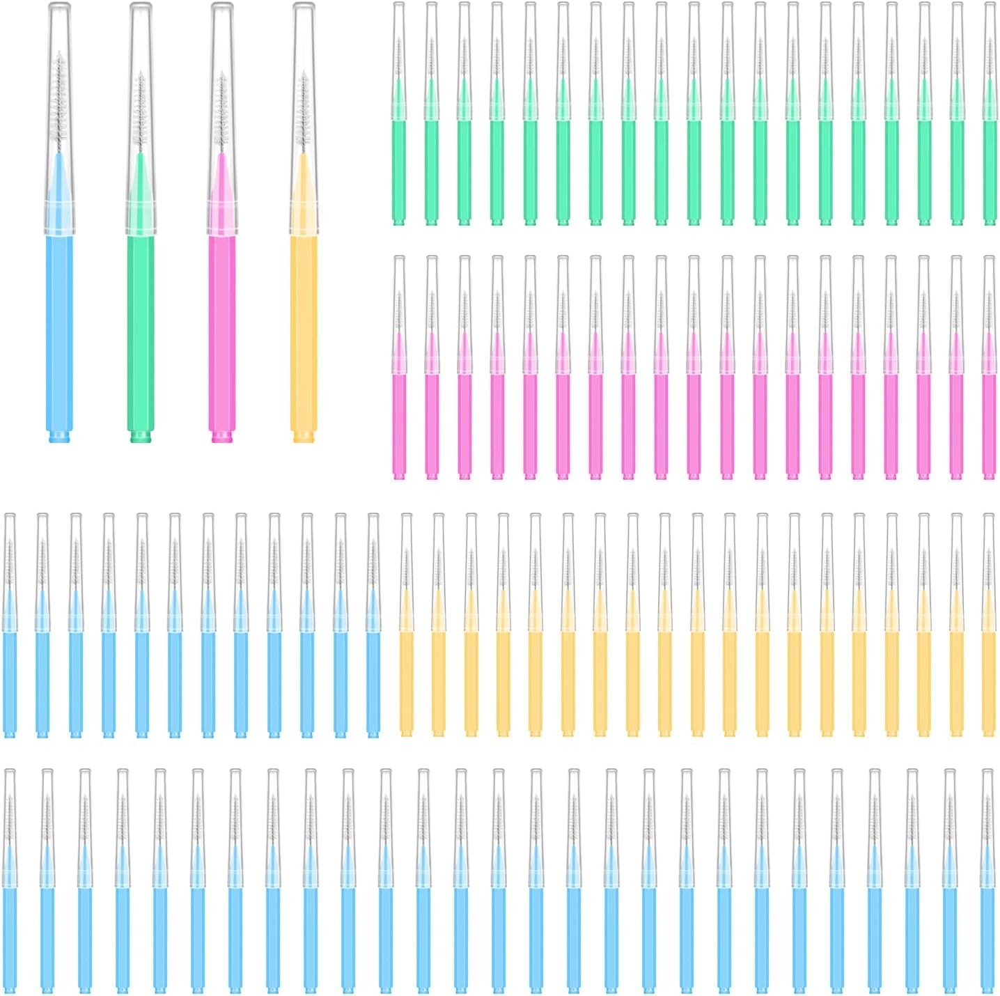 100PCS Interdental Brushes Between Teeth 1 Count (Pack of 1), Bright Colors