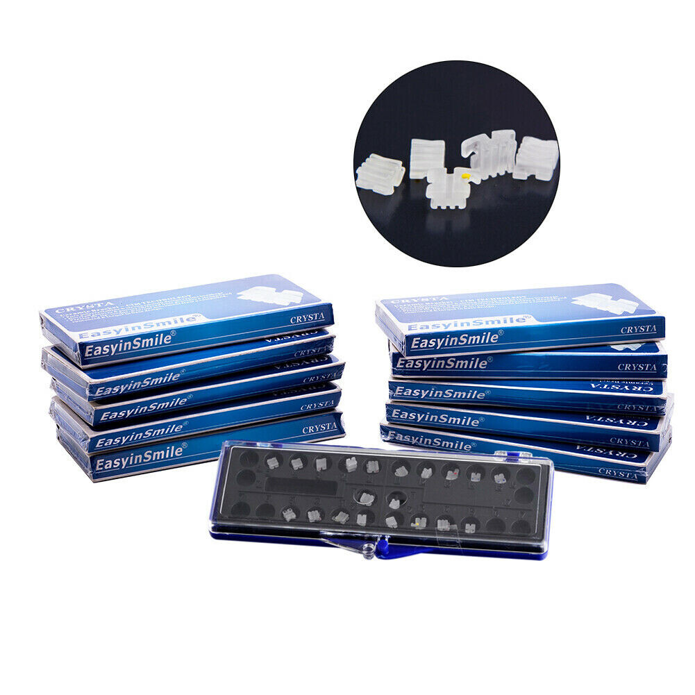 1/10Pk Orthodontic Ceramic Brackets Roth/MBT 022 3/345 Hooks Dental Clear Braces