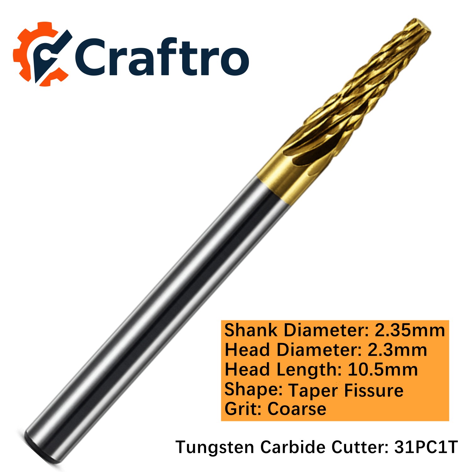 1pc 2.35mm Tungsten Carbide Cutter 31PC1T Dental Polishing Burs Tooth Drills