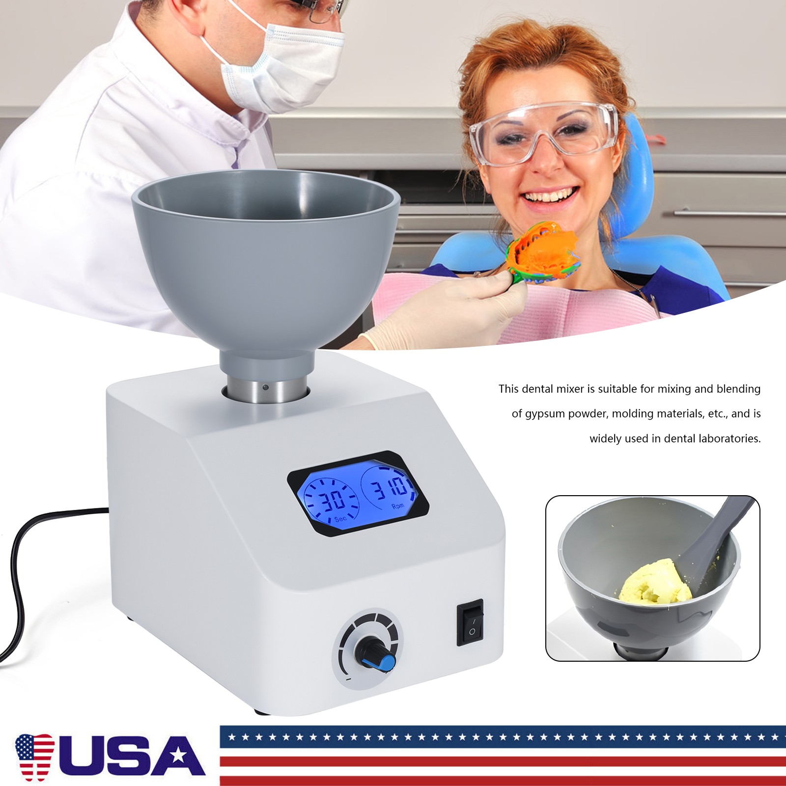 DENTAL LAB IMPRESSION MATERIAL ALGINATE MIXER 110V UPS