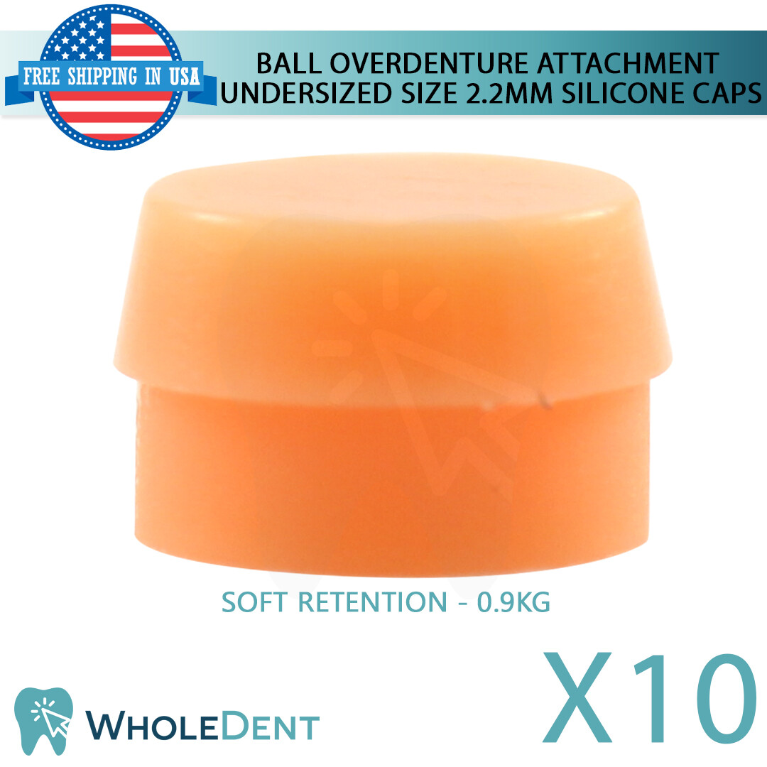 10x Soft Silicone Cap Ø2.2mm Ball Attachment Abut ment Dental Im plant