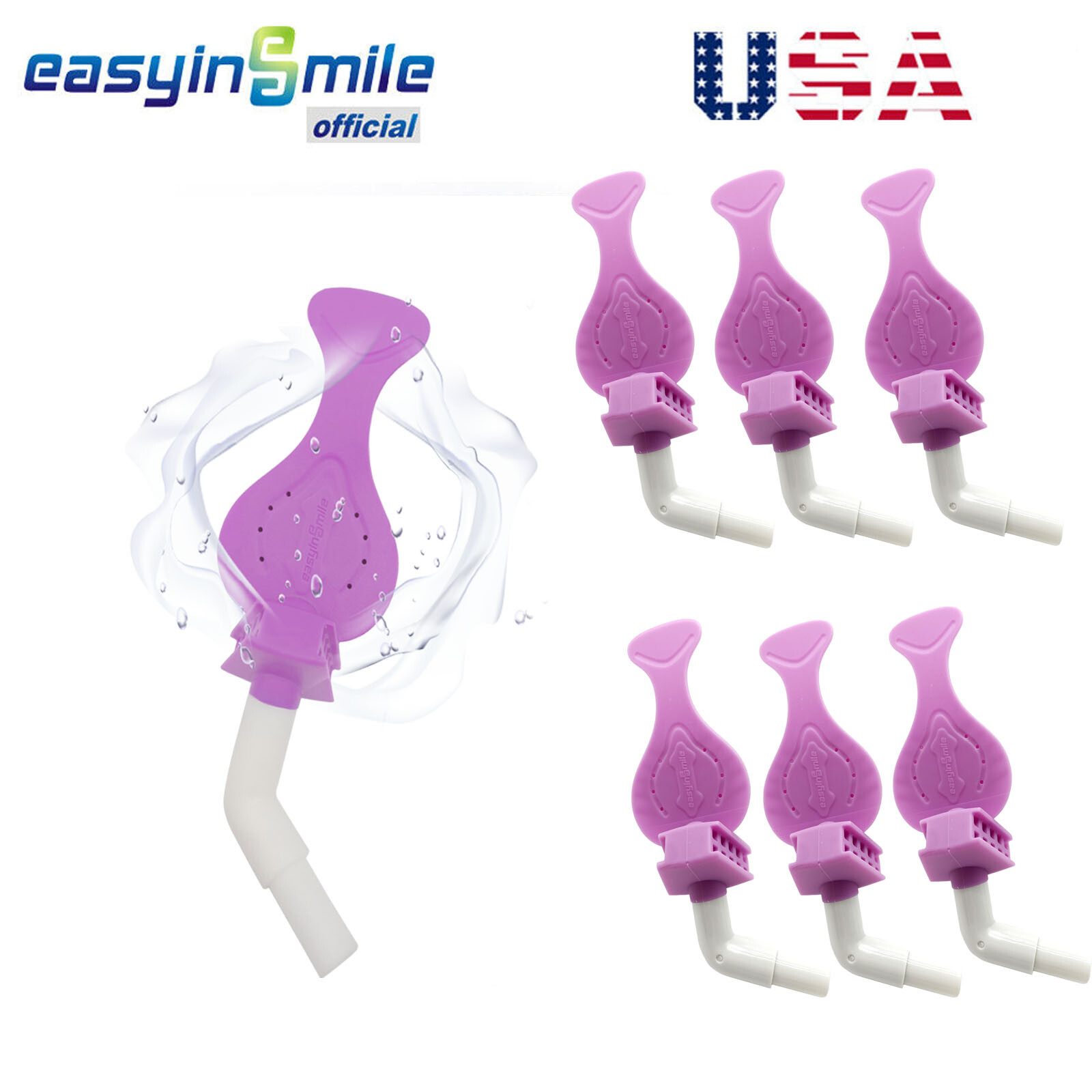 6pcs Dental Bite Block with Saliva Ejector Suction Tip Strong Suction