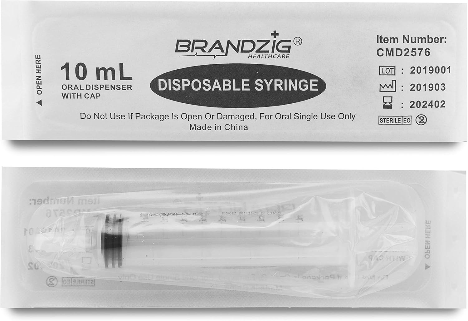 10ml Oral Syringe With Cap (100 Pack) | Oral Dispenser Without Needle, Luer Slip