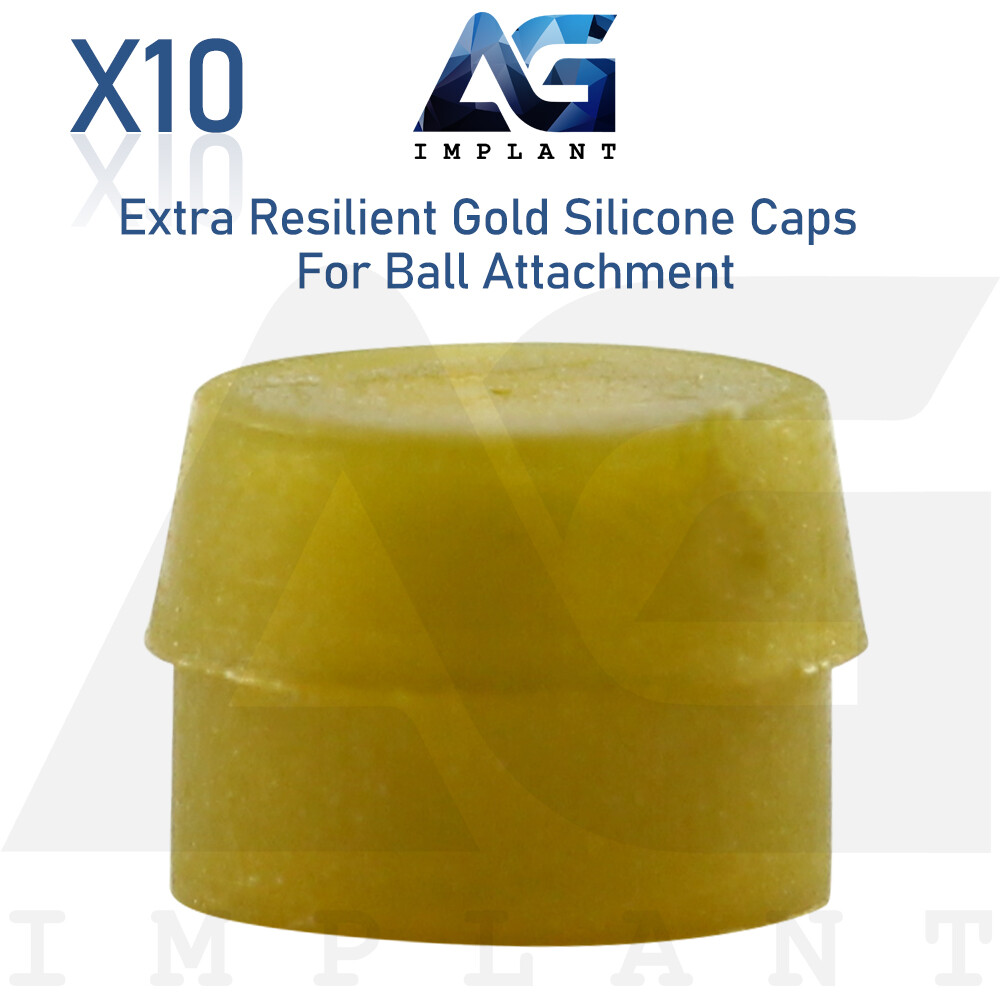 10 Extra Resilient Regular Silicone Cap 2.5mm Ball Attachment Dental Overdenture
