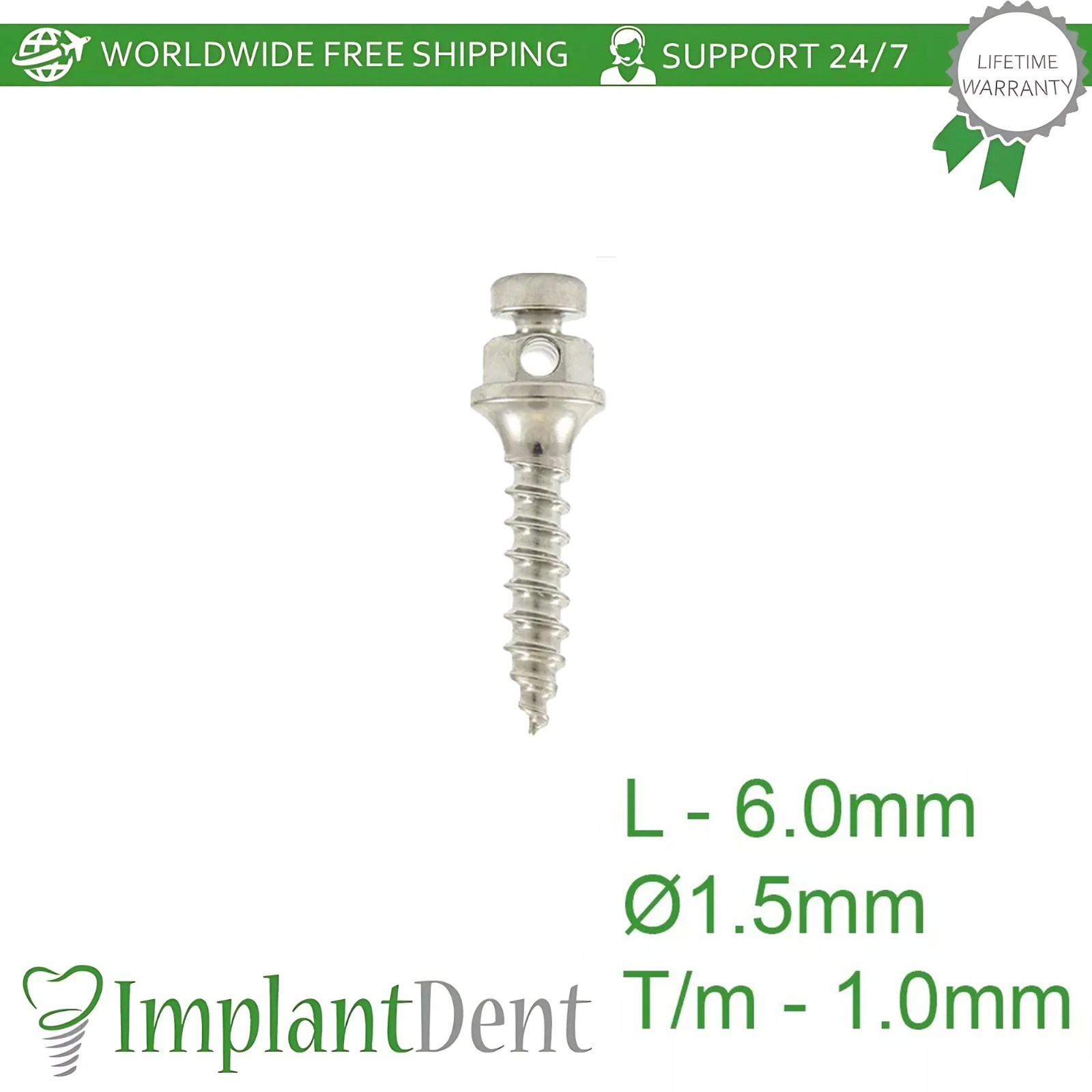 1x Dental Mini-Screw Temp Anchorage Self Drilling Titanium TADs 1.5mm